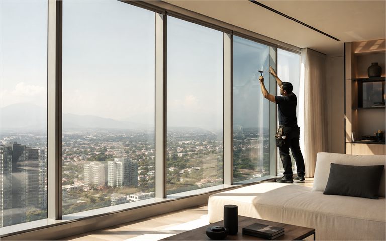 Cristales arquitectónicos templados en acceso contemporáneo