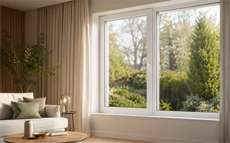 Ventanas de aluminio y PVC con termopanel instaladas en vivienda contemporánea